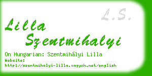 lilla szentmihalyi business card